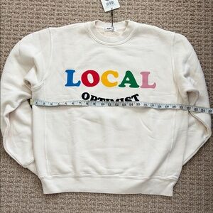 MADHAPPY Colorful 'Local Optimist' Cream Sweatshirt